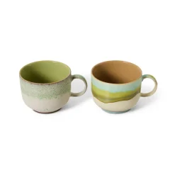 2 tasses à thé en céramique néo 14,2x10,4x8,3cm 70's ceramics - HKliving