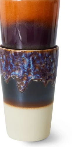 2 Tasses à thé en grès crépuscule 8,7 x 8,7 x 13,5 cm Vaisselle 70's - HKliving
