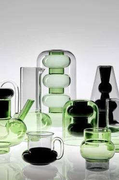 2 tasses à thé en verre noir 7cm Bump - Tom Dixon