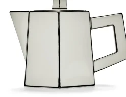 Théière en porcelaine blanc et noir Carte Blanche - SERAX