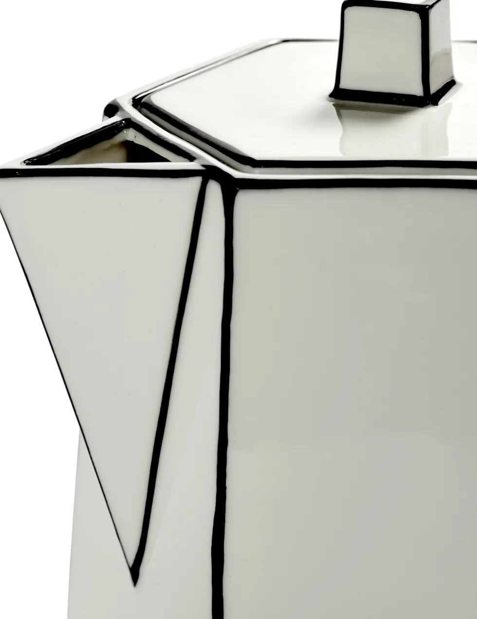 Théière en porcelaine blanc et noir Carte Blanche - SERAX