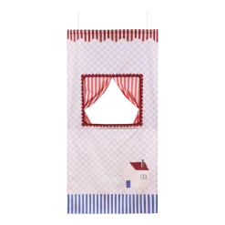 Théâtre à accrocher en coton bio lilas 74x150x2cm Checks sweet home Vibes - Nobodinoz