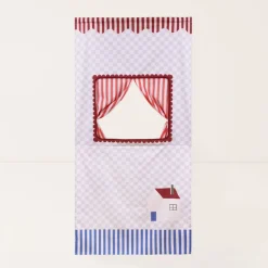 Théâtre à accrocher en coton bio lilas 74x150x2cm Checks sweet home Vibes - Nobodinoz
