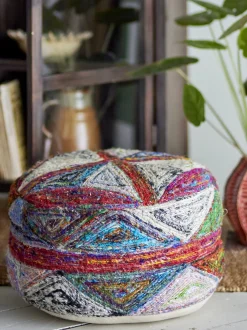 Torano Pouf Rouge Coton - Bloomingville