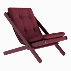 Transat de jardin en bois et coton rouge Boogie - Karup Design