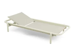 Transat en aluminium beige avec son matelas gris 212x97x39cm Sunbud Fatboy