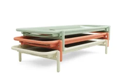 Transat en aluminium beige avec son matelas 212x97x39cm Sunbud - Fatboy