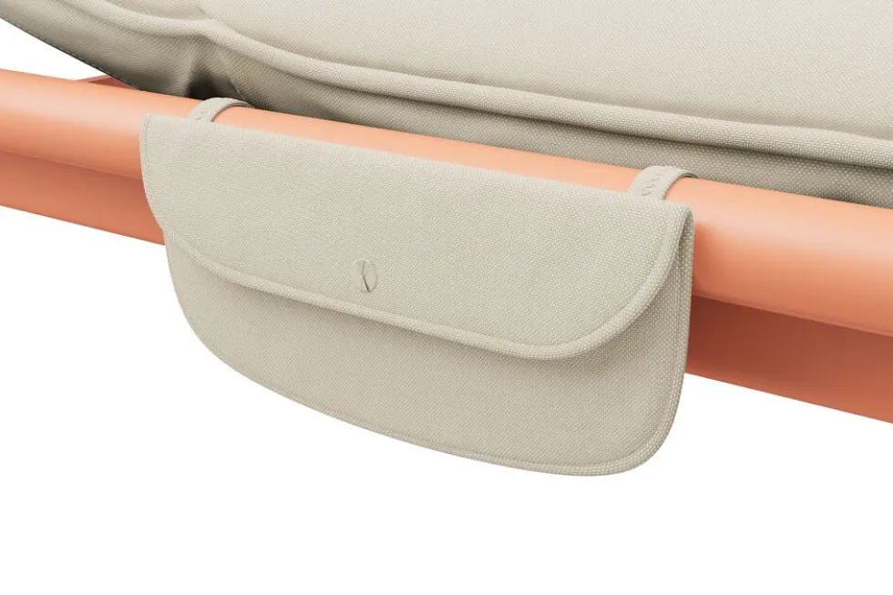 Transat en aluminium orange avec son matelas beige212x97x39cm Sunbud - Fatboy