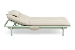 Transat en aluminium vert avec son matelas beige 212x97x39cm Sunbud - Fatboy
