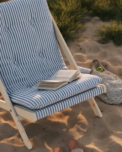 Transat en bois bleu et blanc Boogie - Karup Design