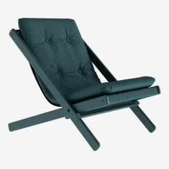 Transat en bois et coton bleu Boogie - Karup Design