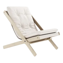 Transat en hêtre et tissu blanc Boogie - Karup Design