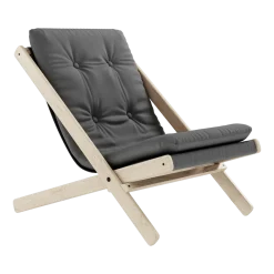 Transat en hêtre et tissu gris foncé Boogie - Karup Design