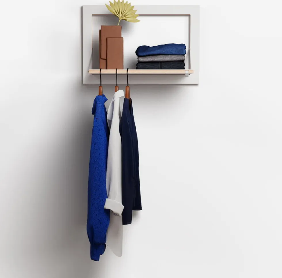 Tringle à vêtements en bouleau teinté blanc 60x40cm Hängrail Fläpps - Ambivalenz