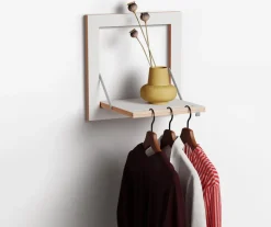 Tringle à vêtements en bouleau teinté blanc 40x40cm Hängrail Fläpps - Ambivalenz