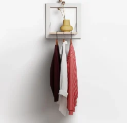 Tringle à vêtements en bouleau teinté blanc 40x40cm Hängrail Fläpps - Ambivalenz