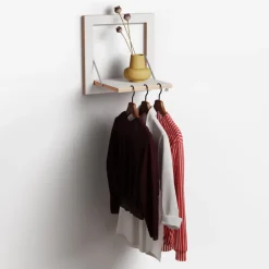 Tringle à vêtements en bouleau teinté blanc 40x40cm Hängrail Fläpps - Ambivalenz