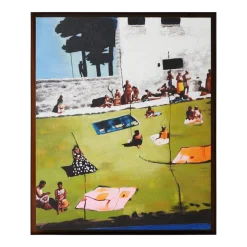 Œuvre d'art encadrée acrylique peinte à la main 127 x 152 cm Endless Summer - HKliving