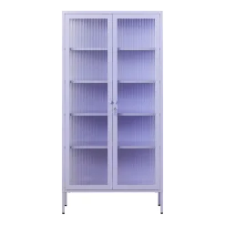 Vaisselier en acier lilas et verre cannelé 85x40x170cm The Collector - Mustard Made