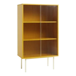 Vaisselier en bois jaune et portes vitrées Colour Cabinet - Hay