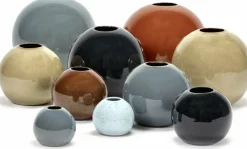 Vase boule en grès bleu fumé 17 cm - Serax