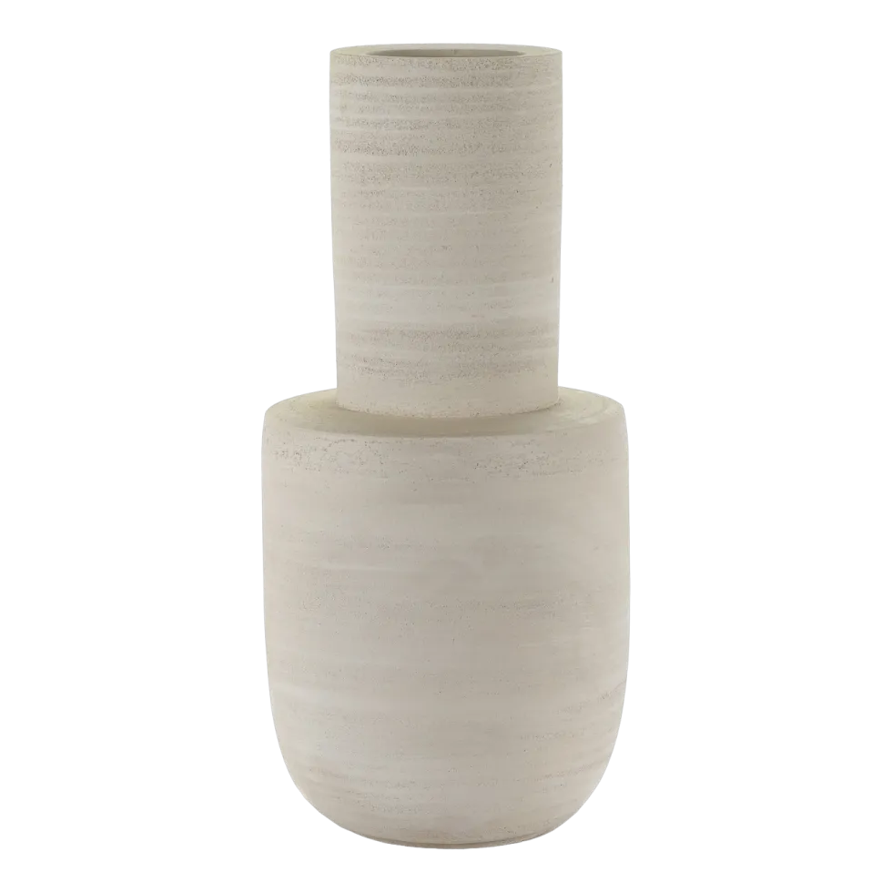 Vase décoratif en grès beige 25x25x5cm Volumes - Serax