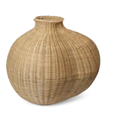 Vase de sol organique en rotin tressé Bola - Ferm living