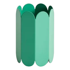 Vase en acier inoxydable vert 13x13x18cm Arcs - Hay