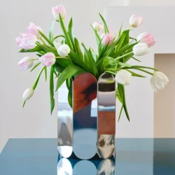 Vase en acier miroir Arcs - Hay
