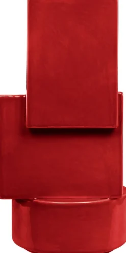 Vase en céramique rouge bordeaux 23x22x43cm Vector - Versmissen