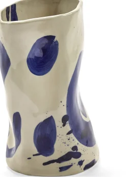 Vase en grès bleu beige 14x13x23cm Sophia - SERAX