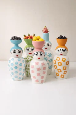 Vase en porcelaine avec couvercle bleu clair 17.2 x 41.6 cm Le Canopie Kiki - Seletti