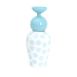 Vase en porcelaine avec couvercle bleu clair 17.2 x 41.6 cm Le Canopie Kiki - Seletti