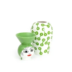 Vase en porcelaine avec couvercle vert 17.2 x 41.6 cm Le Canopie Pietra - Seletti