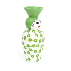 Vase en porcelaine avec couvercle vert 17.2 x 41.6 cm Le Canopie Pietra - Seletti