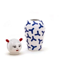 Vase en porcelaine bleu 17x25,5cm Canopie zoé - Seletti