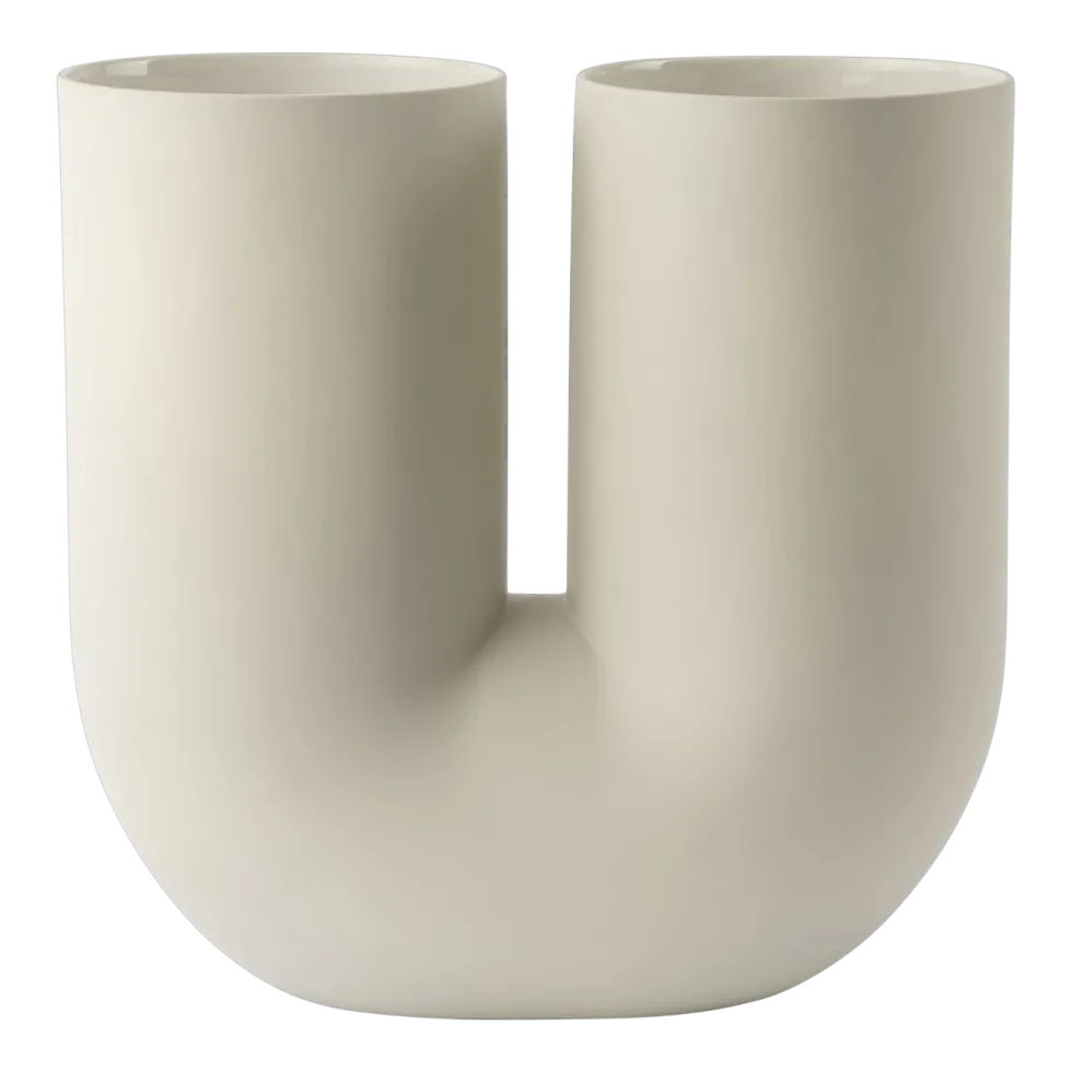 Vase en porcelaine sable 39cm Kink - Muuto
