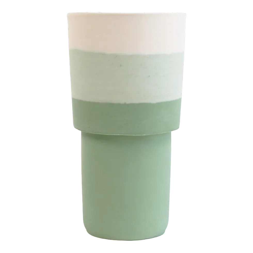 Vase en roche saline vert 20 x 8,5 cm Totem - Studio Rosaroom