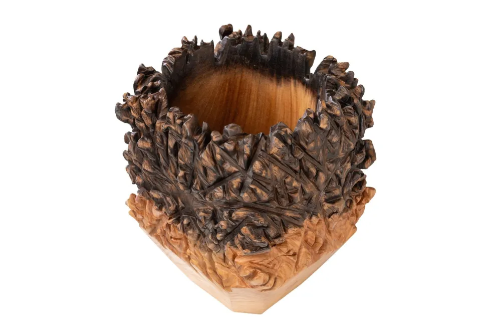 Vase en teck naturel bicolore 30x40cm Sui - Versmissen