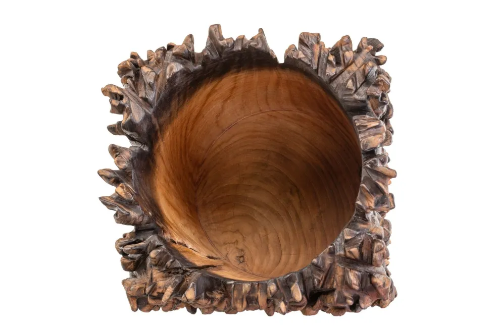 Vase en teck naturel bicolore 30x40cm Sui - Versmissen