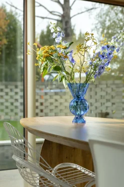 Vase en verre bleu transparent 16,5x28,5cm Rhombic - &Klevering