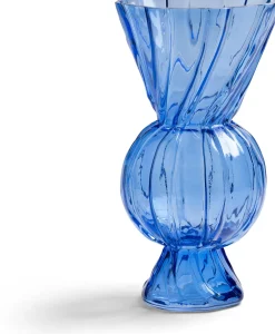 Vase en verre bleu transparent 16,5x28,5cm Rhombic - &Klevering
