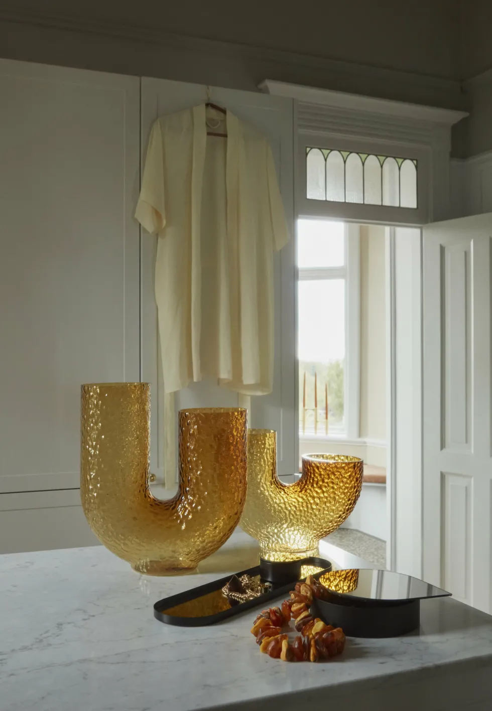 Vase en verre jaune 40 cm Arura - AYTM
