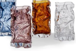 Vase en verre recyclé rose 16x15x29cm Ice - Pols Potten