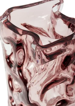 Vase en verre recyclé rose 16x15x29cm Ice - Pols Potten
