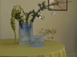 Vase en verre soufflé bleu 48,5cm Ridge - Muuto
