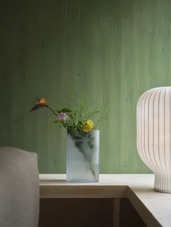 Vase en verre soufflé bleu 35cm Ridge - Muuto