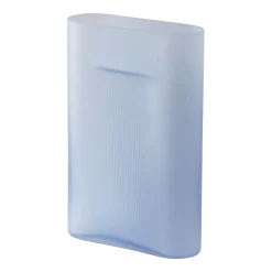 Vase en verre soufflé bleu 35cm Ridge - Muuto