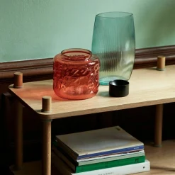 Vase en verre soufflé bleu 18 cm Tide bleu - Normann Copenhagen