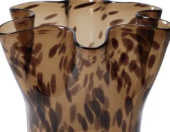 Vase en verre soufflé marron léopard 23x31,5cm Liva - Broste Copenhagen